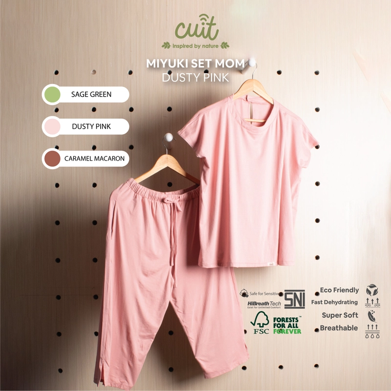 Product image CUIT Miyuki Set Baju Hamil Menyusui All Size Dusty pink