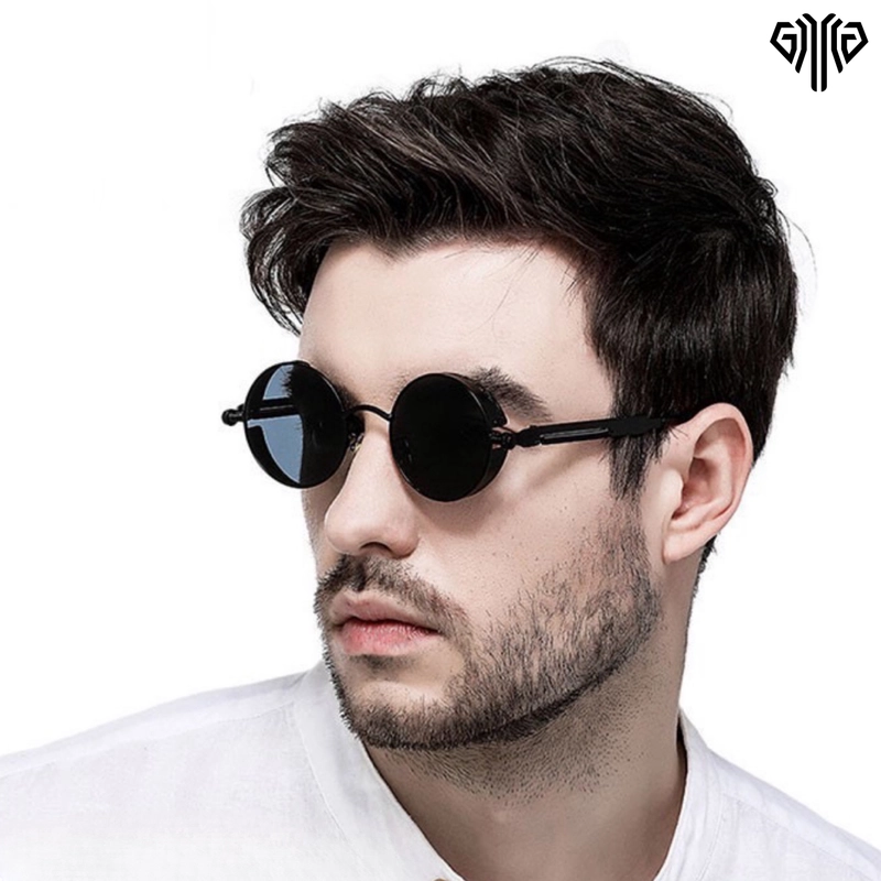 Product image GAWUNG - Kacamata Hitam Vintage Retro Bulat lingkar Wanita Pria KKVRBH dewasa hitam