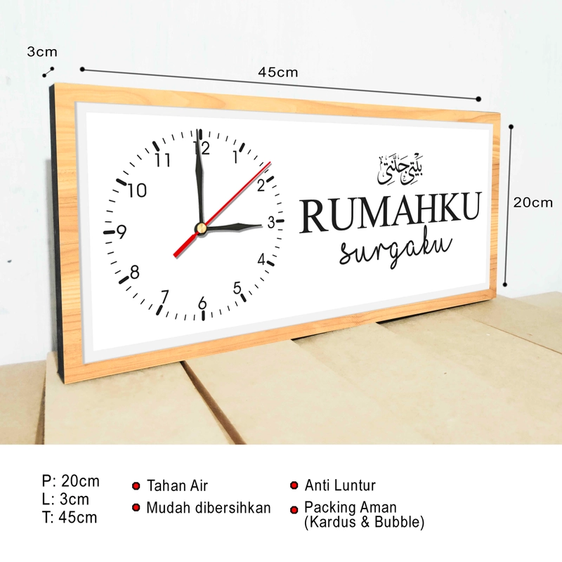 Product image JAM DINDING RUMAHKU SURGAKU - JAM-60 20X45 PUTIH