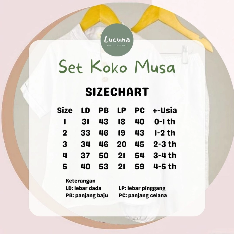 Product image Lucuna - Musa Putih Set Koko Anak 1 Putih