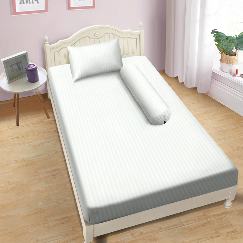 Product image LADY ROSE OFFICIAL - Aloha Max x Ayu Ting Ting Bed Cover Set Emboss White 120x200x25 Single Fitted