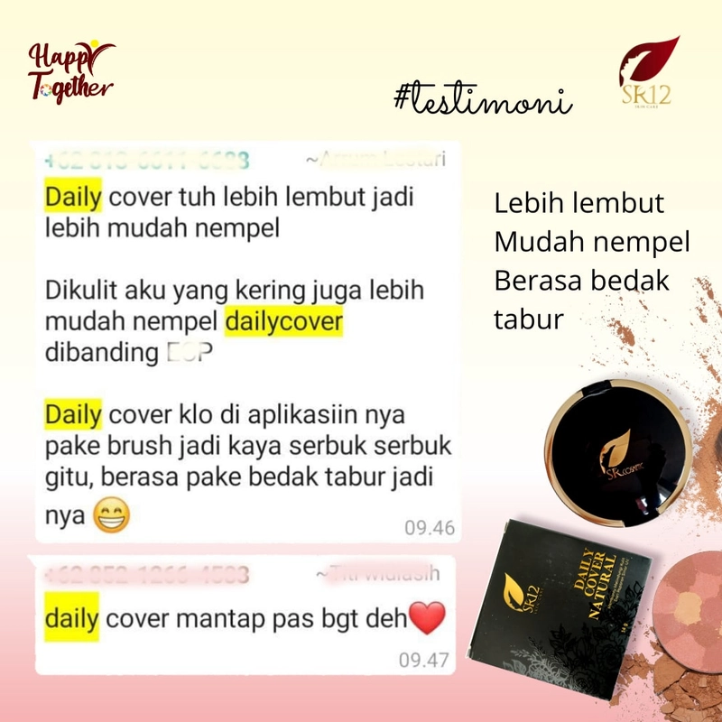 Product image Bedak Daily Cover SR12 Bedak Ringan Plus Foundation dan SPF Cocok untuk Kulit Berjerawat Bedak Padat Natural 10 gr