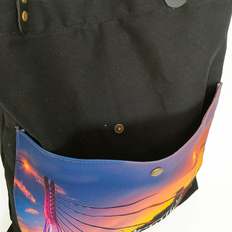 Product image Dewani - Dewani Totebag Canvas Hitam BDG H01 Tas Kanvas Seri Bandung 40x36x5 hitam