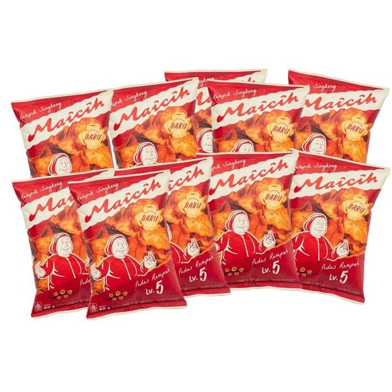 Product image Maicih Official - Maicih Official - Bundle 100 packs Maicih Kripik Singkong Pedas Level 3 Food Snack 80 pedas