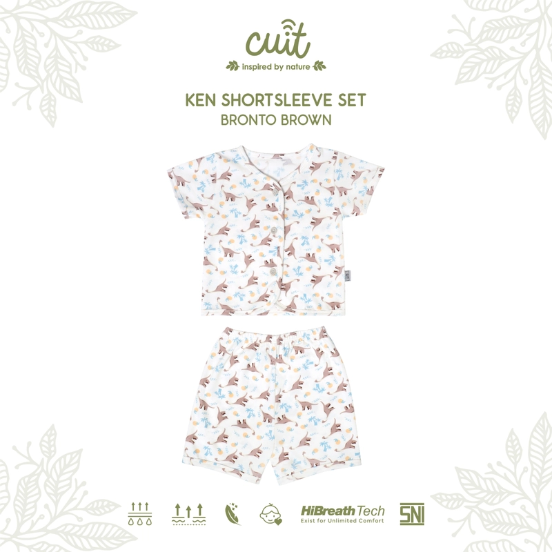 Product image Kintakun Baby - KINTAKUN BABY X CUIT Ken Setelan Anak Bayi 0 - 2 Tahun Kaos Tangan Pendek Motif Karakter 4 NB (0-3 Bulan) Bronto Brown