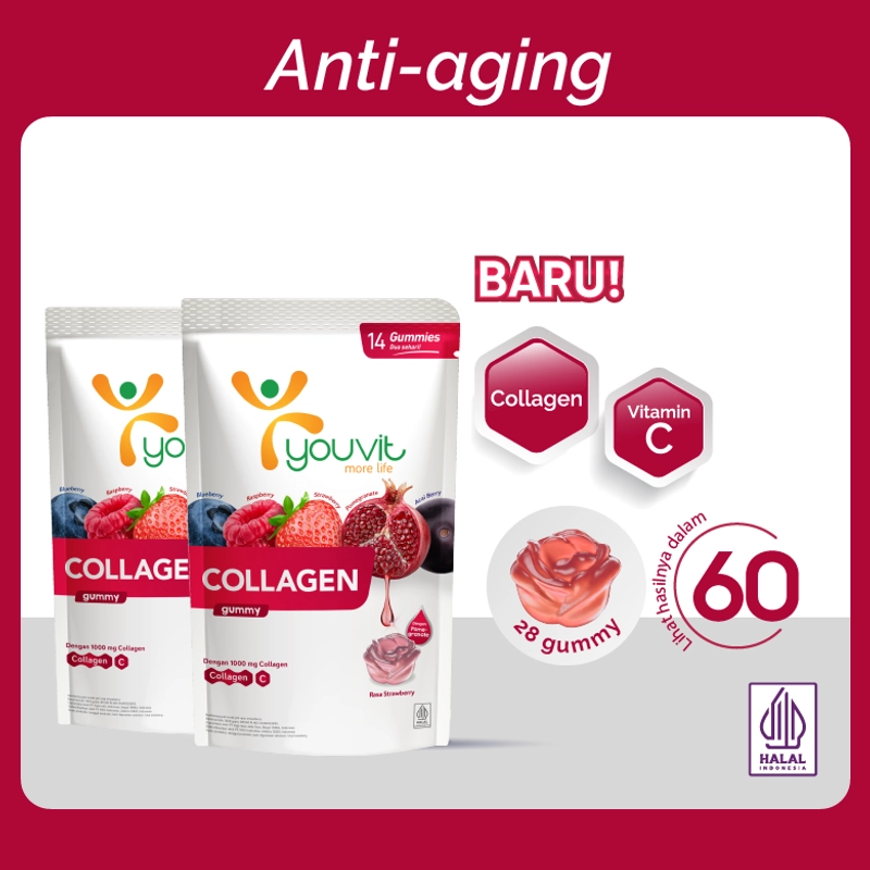 Product image Youvit - Youvit Collagen dengan VERISOL Bioactive Collagen Peptides Vitamin C Superberries untuk 7 Hari Gummy