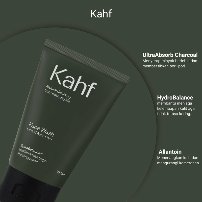 Product image SUPLAI SHOP - Sabun Wajah Jerawat Kahf Face Wash Oil & Acne Care Isi 100 ml