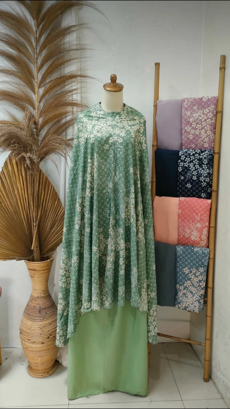 Product image Nadira [TA] - Mukena Katun Jumbo Sakura All Size Hijau Sage