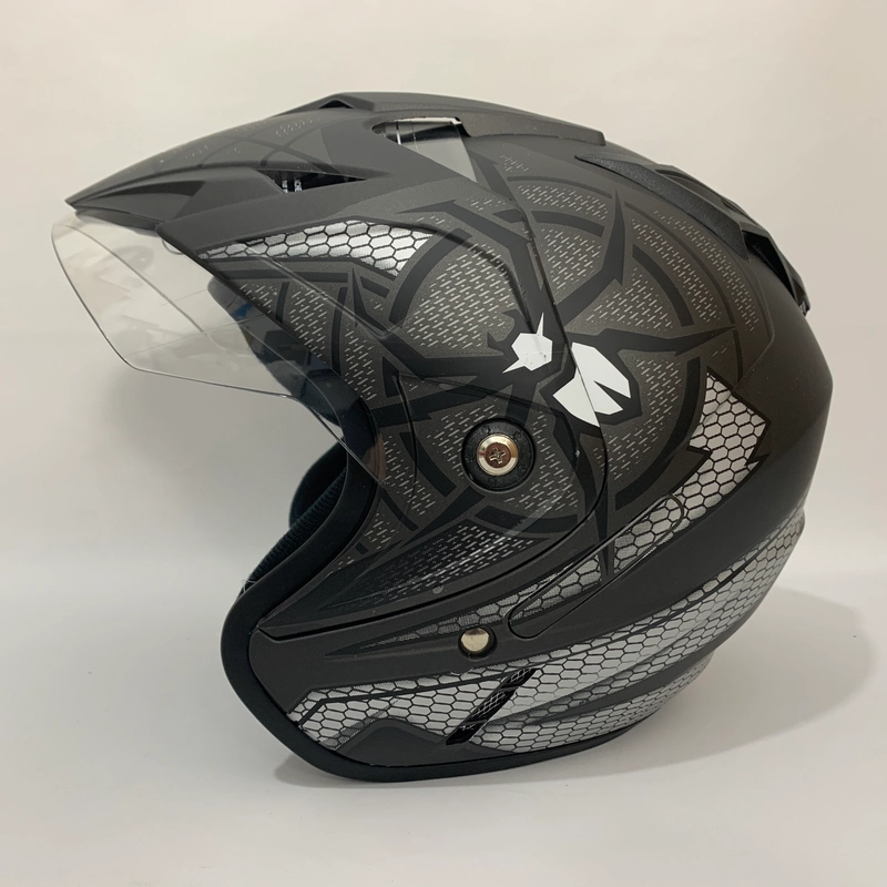 Product image Helm GL Spider Abu Abu Doff - Single Visor (Kaca Clear) Helm SNI Helem Dewasa L GL Spider Abu Doff