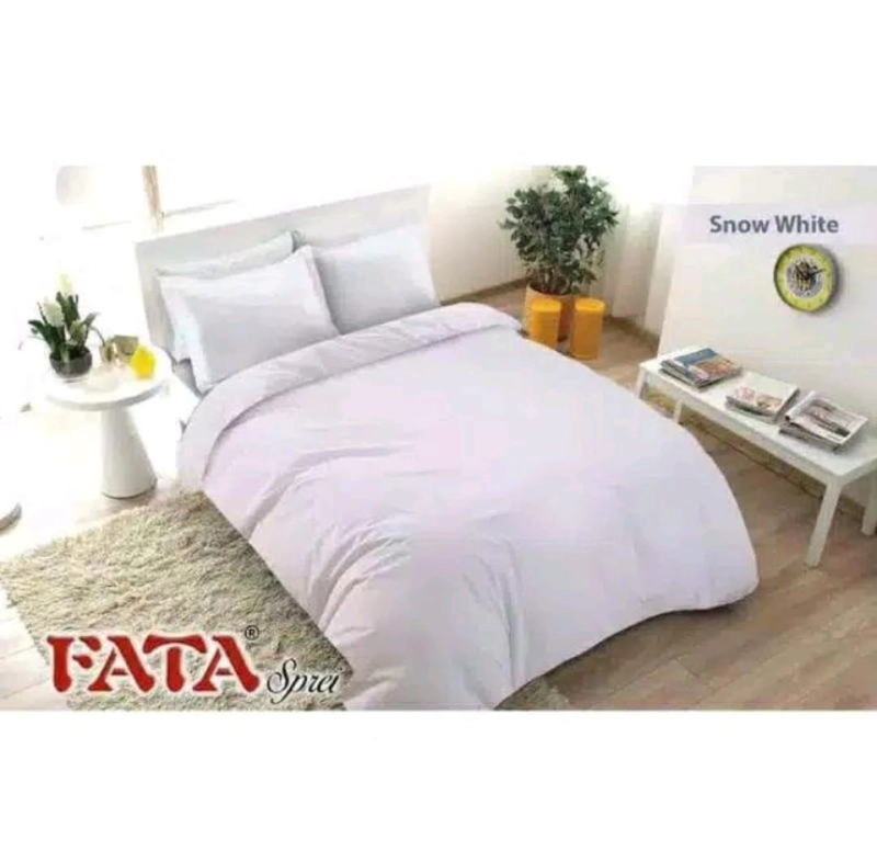 Product image Dylan 19 [TA] - Bed Cover Set Fata Polos Jacquard Emboss - Snow White 180x200 Snow White