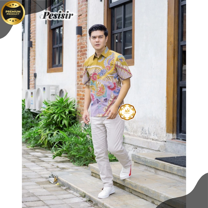 Product image Batik Tulis Pesisir F2 Premium Lengan Pendek Berlapis Trikot S Pesisir F2