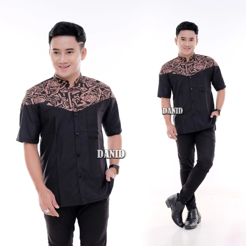 Product image Batik Alfin - Baju koko pria dewasa kombinasi batik modern terbaru motif danid bagus banget M Koko 1
