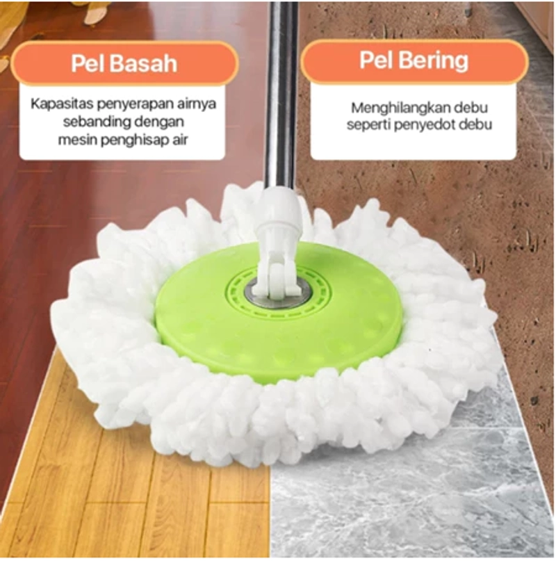 Product image UNIQSO STORE - MAGIC MOP ROTARY ALAT PEL Set Ember Alat Pel Praktis Minimalis Spin Mop Pel 360 Derajat Alat AT 1 UNIT HIJAU