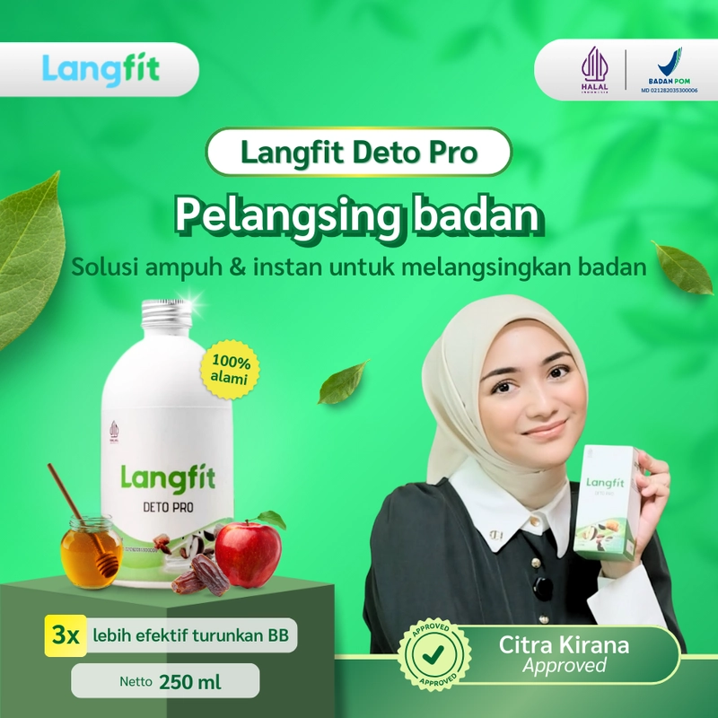 Product image Langfit - Deto Pro Cuka Apel + Madu Stevia Probiotik Chia Seed 1 Botol