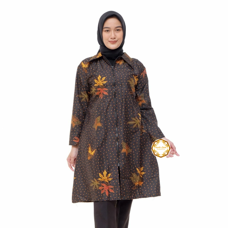 Product image Tunik Zipper - Batik Wanita Unggul Jaya Bahan Halus Tebal dan Anti Luntur - TU1 M T1