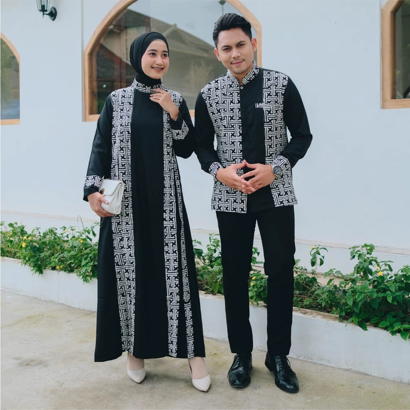 Product image COLLECTION SARJANA - GAMIS MOTIF BATIK - COUPLE GAMIS RAYYA - ORIGINAL - BATIK KATUN PRIMA SANFORIS KEMEJA M RAYYA