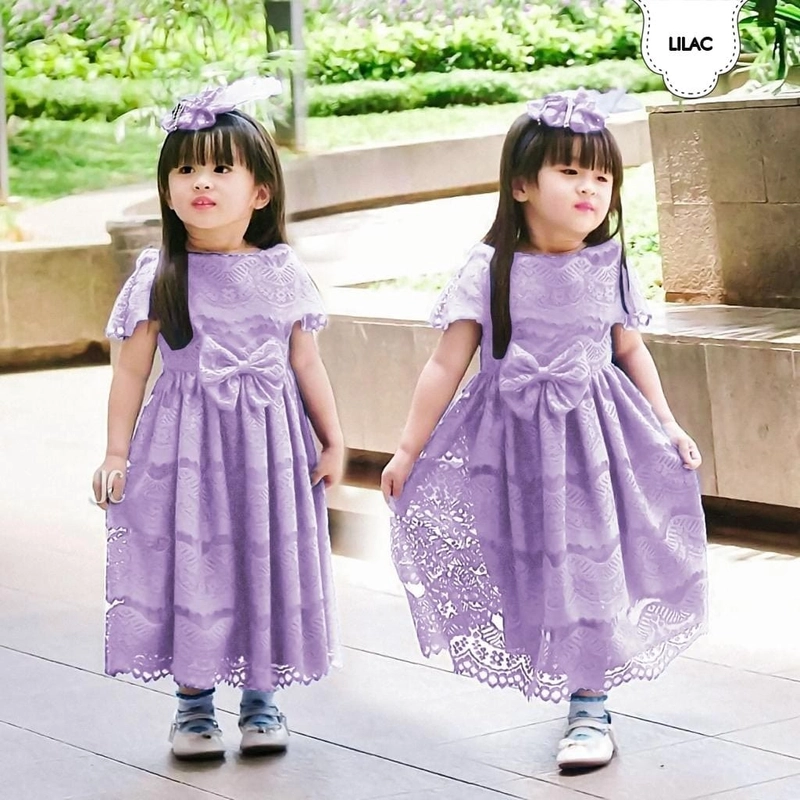 Product image maxi dress anak CALJC realpict 3-4thn lilac