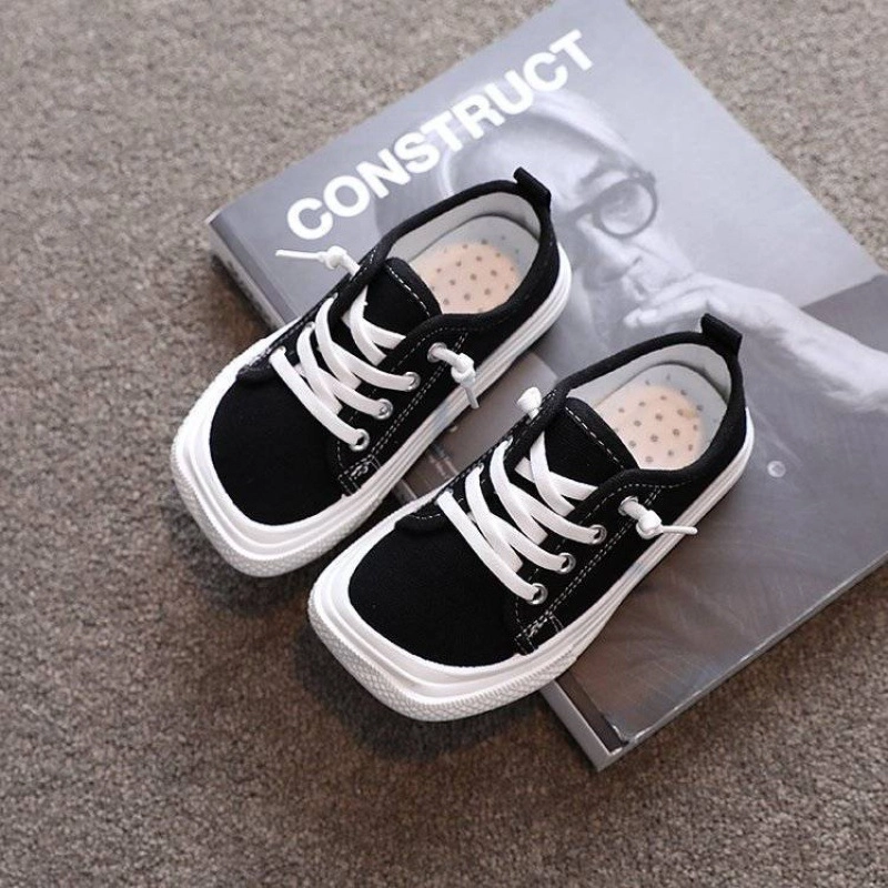 Product image Meonky Official - Sepatu Anak laki-laki Perempuan sekolah Original Sneakers canvas Casual Q - 05 28 Hitam