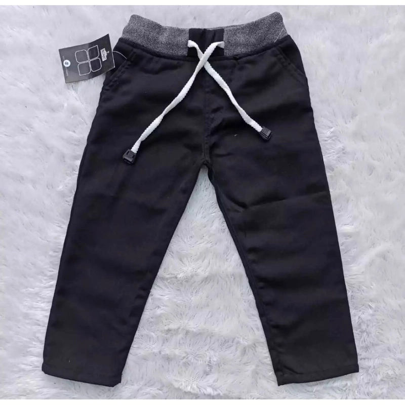 Product image MALLVOSE - Celana Rib anak Chino Panjang Umur 1 sampai 12 Tahun Celana anak laki laki XL HITAM