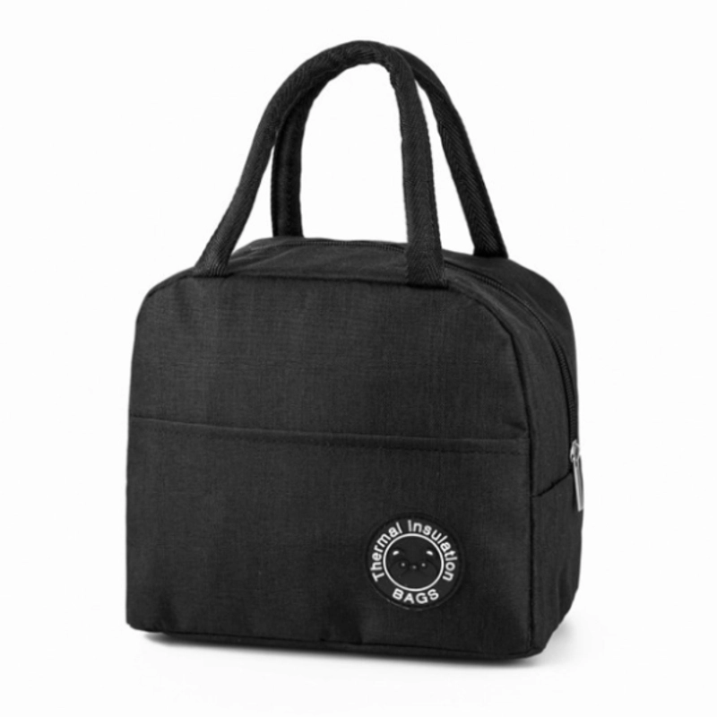 Product image BloomingDeal - Tas Bekal Makanan Premium Tahan Panas Cooler Bag Lunch Bag Polos dan Motif TAS HITAM