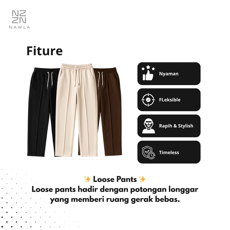 Product image NAWLA - Baggy Loose Pants Pleated Fit S Cream