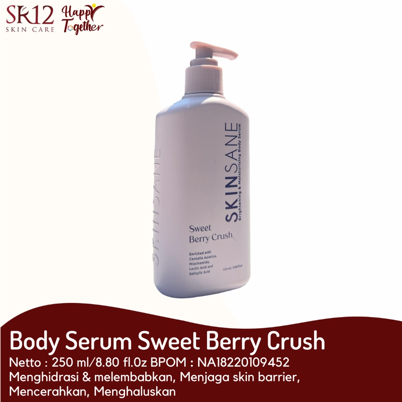 Product image SR12 Body Serum Skinsane Melembabkan Mencerahkan Menghaluskan Kulit Wangi Tahan Lama skinsane body serum sweet berry crush
