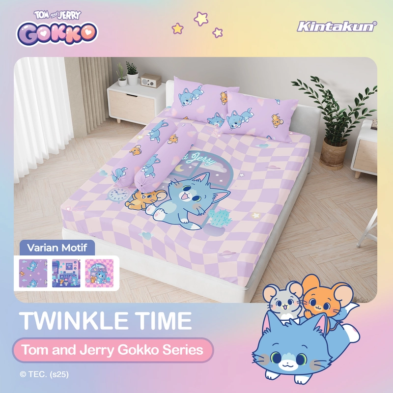 Product image Kintakun - Kintakun Tom And Jerry Gokko Series Sprei Set 120/160/180 Dluxe Microfiber 25 cm 120 x 200 Twinkle Time