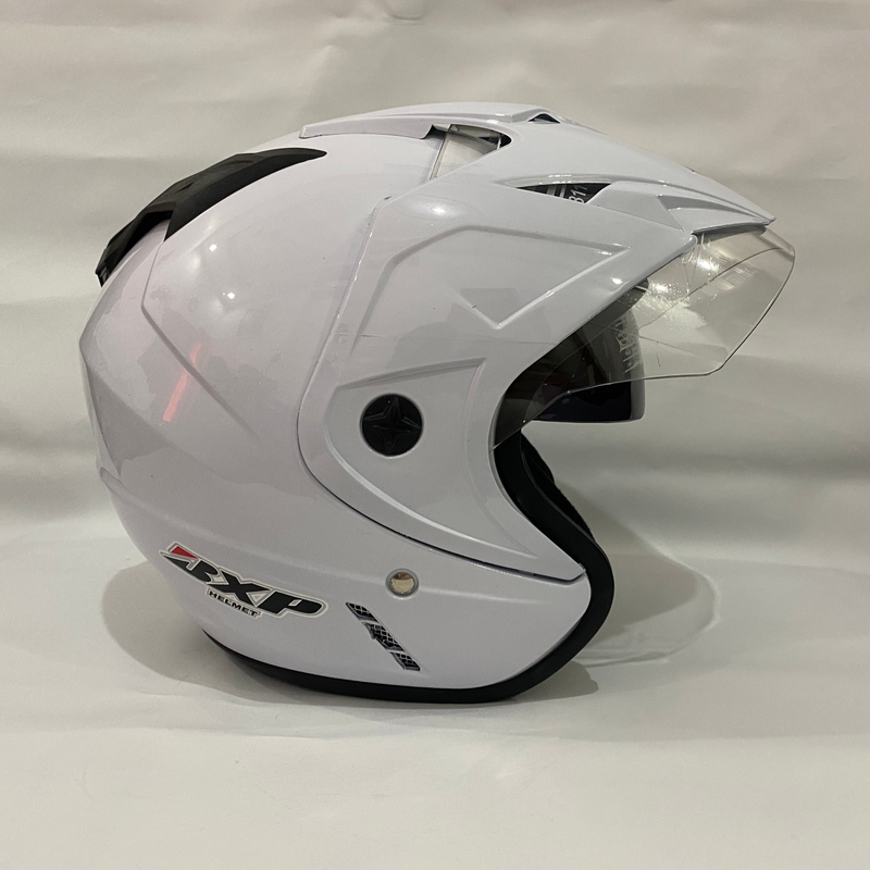 Product image CRX Helmet - Helm JP7 Putih Glossy - Double Visor (Kaca Clear & Smoke) Helm SNI Helem Dewasa L JP7 Putih Glossy