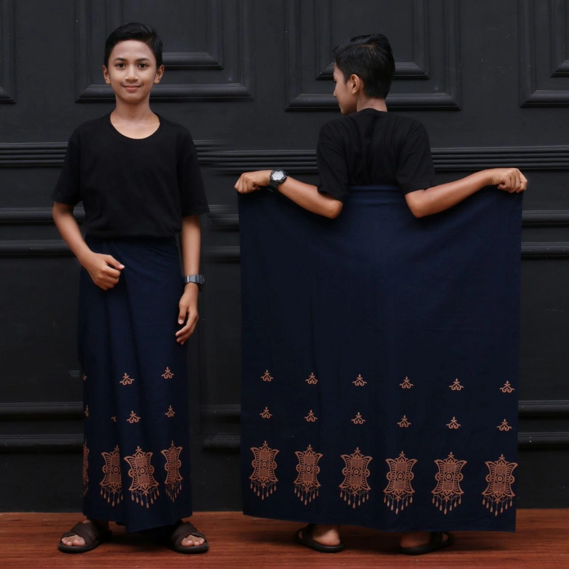 Product image Batik Alfin - Sarung batik anak pakaikat motif lampion bagus banget Sarung Navi