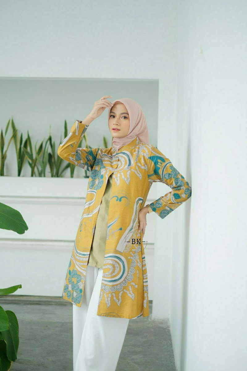 Product image Kois Batik - Atasan Batik Wanita Dewasa Tunik Santai Bisa Resmi Juga Bisa Terbaru Motif Abstrak 4L Tunik abstrak 04