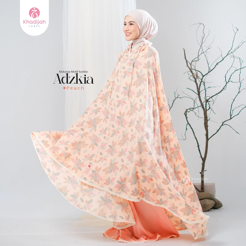 Product image KhadijahLabel - Mukena Jumbo Dewasa Motif Adzkia Jumbo Peach