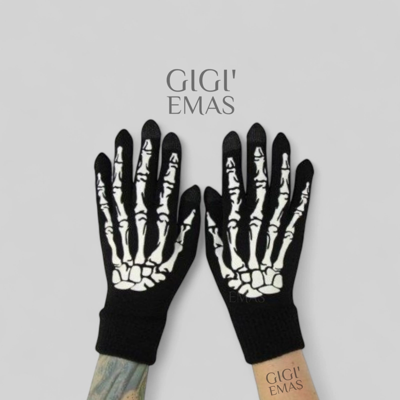 Product image GAWUNG - Sarung Tangan Motor Tengkorak Biker Touring Sunmori Full Jari SATEEK dewasa tengkorak