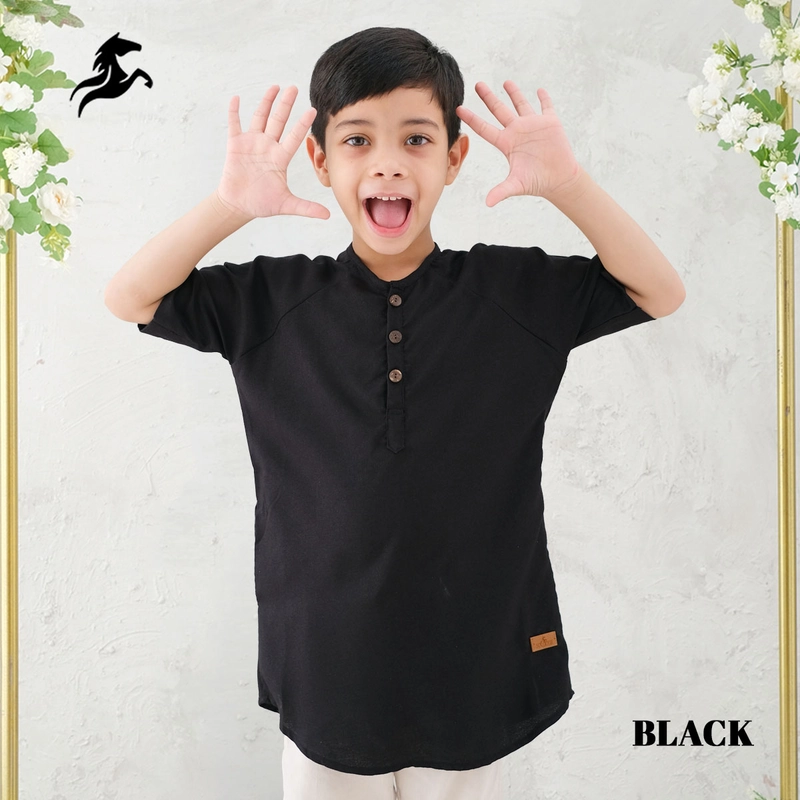 Product image Nazeer - Kemeja Koko Anak Kemko Hasan Kids 6 Black