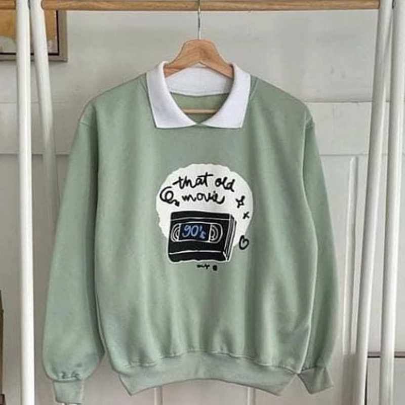 Product image LUXIA - Thats Old Movie Collar Sweater Premium Outerwear Remaja Wanita Korean Style M MINT