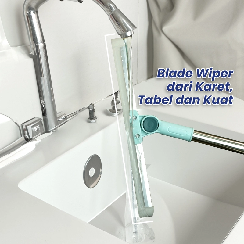 Product image Asta Serokan Air Karet Pembersih Lantai Jendela Serbaguna Gagang Panjang 117 cm Size 30 cm