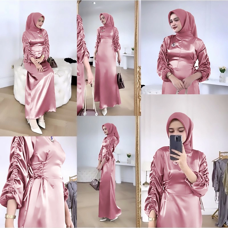 Product image astro - maxi dres wanita belmsa realpict M/L dusty