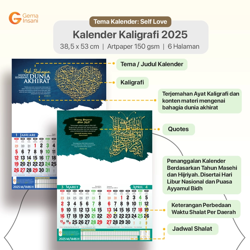 Product image Gema Insani - Kalender Kaligrafi 2025 Kalender Dinding 2025