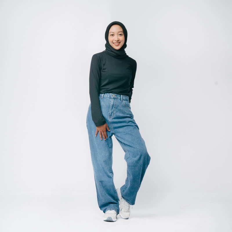Product image MKY Clothing - KULOT STRAIGHT JEANS HIGH WAIST BIRU S (26) Biru
