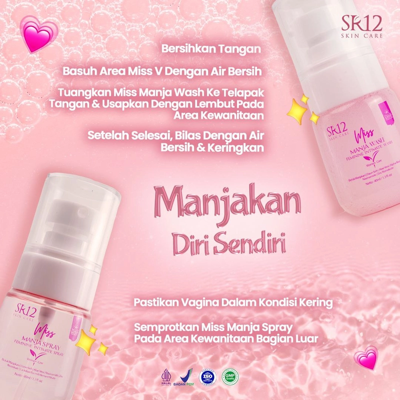 Product image SR12 Miss Manja Wash Dan Spray Mengatasi Bau Tak Sedap Keputihan Dan Gatal-Gatal 40 ml Manja Spray