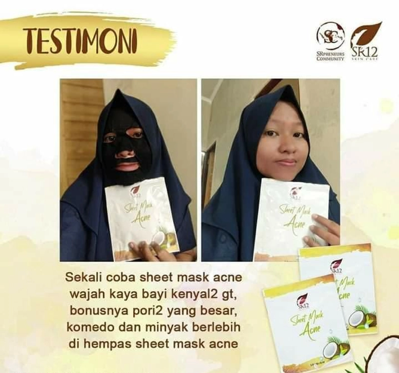 Product image Sheet Mask Acne SR12 Masker Topeng Mengatasi Jerawat Komedo Bruntusan Melembabkan Kulit 5 Sheets Acne