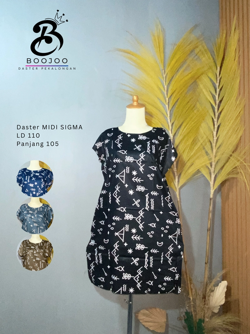 Product image BOOJOO DASTER PEKALONGAN - Boojoo-Paket Murce 3Pcs Daster Midi Bahan Rayon LD 110 All Size <70kg Paket 3Pcs Random