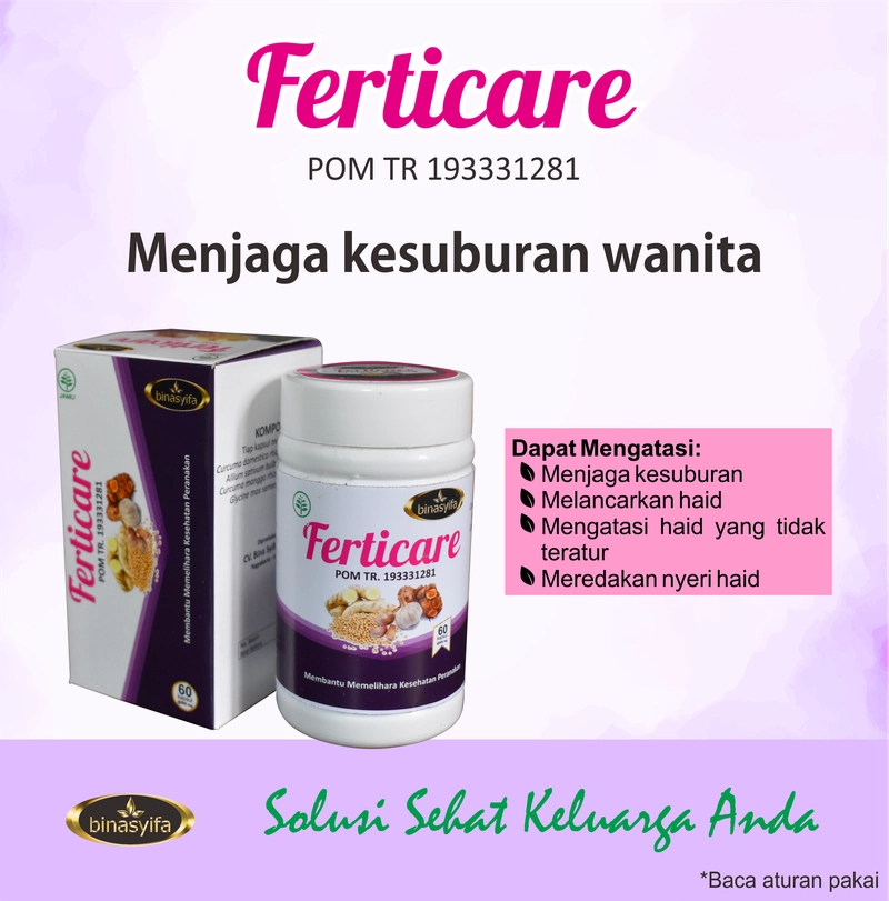 Product image FERTICARE Obat Herbal Promil Penyubur Kandungan Mengatasi Nyeri Haid Tidak Teratur Binasyifa Herbal 60 kapsul Herbal