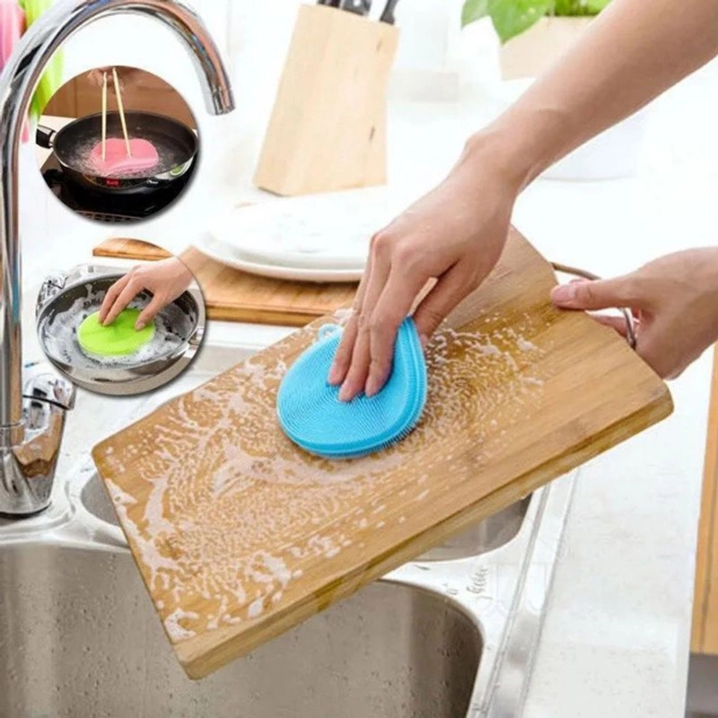 Product image KAMJE Spon Spons Sponge Cuci Piring Silikon Silicone Busa Pembersih Serbaguna KMJ074 KMJ074 RANDOM