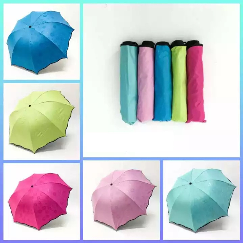 Blooming Deal - Payung Lipat Magic 3D anti UV Payung Ajaib Motif 1 Pcs Hijau