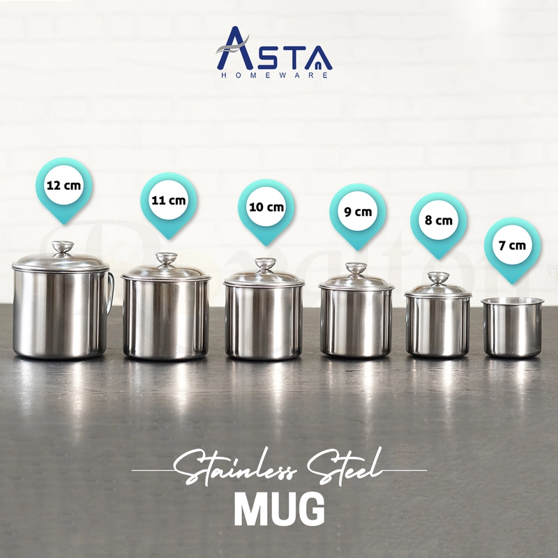 Product image Asta Gelas Mug Kopi Teh Cangkir Stainless Steel Tahan Panas Ukuran 7 cm