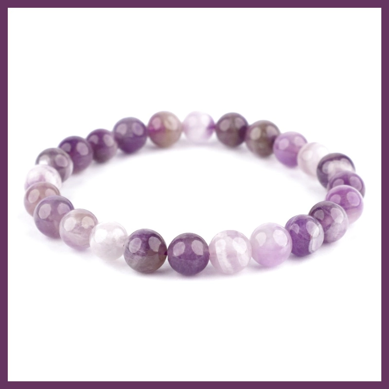 Product image CENTRAL GROSIR GEMSTONE - GELANG BATU NATURAL AMETHYST KECUBUNG KALIMANTAN ORIGINAL 19cm Ungu