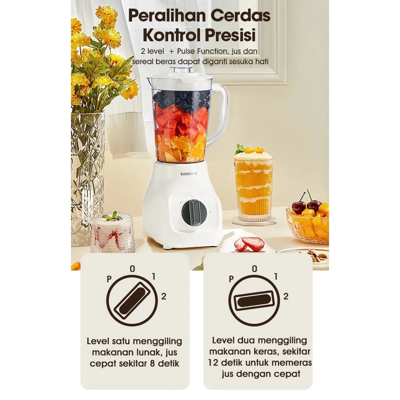 Product image UTAMAMEGA - Blender Jus dan Bumbu Serbaguna Samono SW-BL350A 1koma2L 350w Low Watt Warna Random