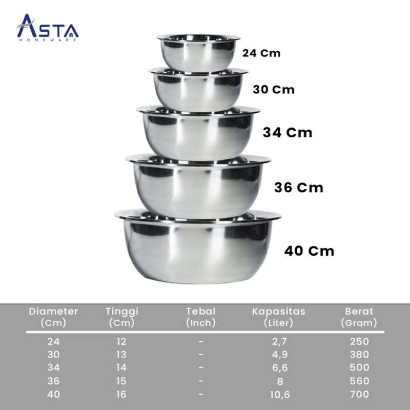 Product image AHS 1 - ASTA Mixing Bowl 24 silver