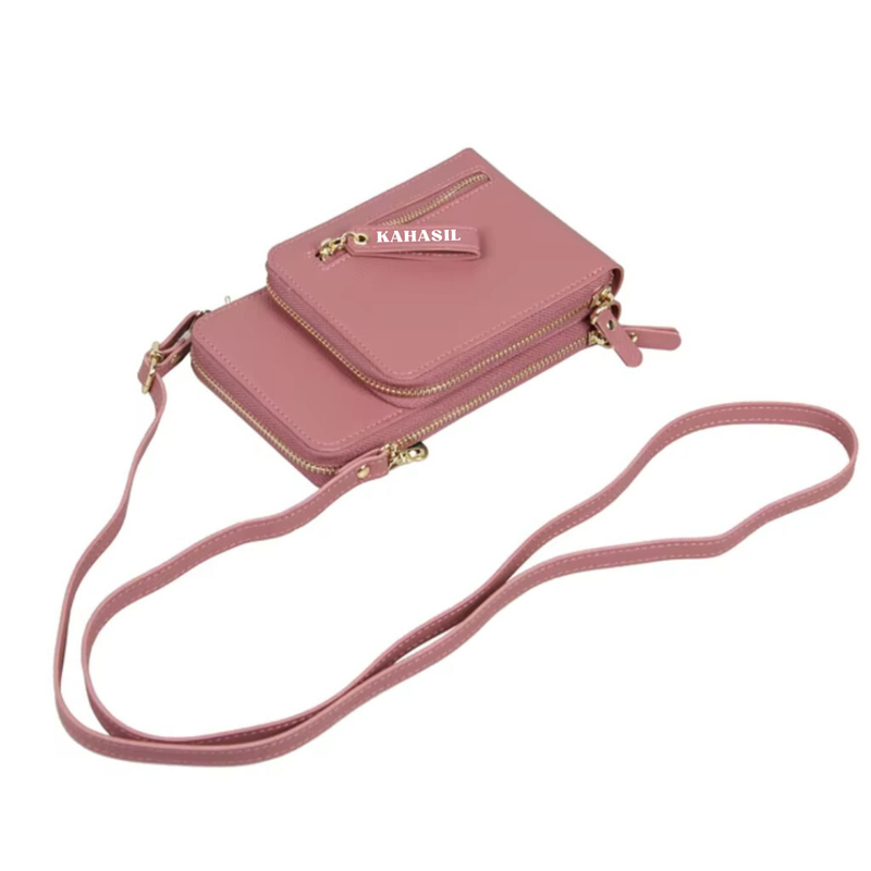 Product image KAHASIL - Tas Dompet Hp Wanita Selempang Bahan Kulit PU Leather KHDP51 all variant PINK
