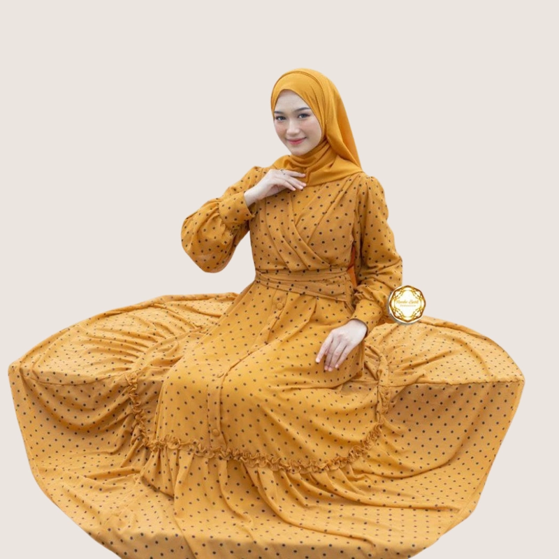 Product image Gamis Belinda Kain Babydoll Premium Coklat XXL
